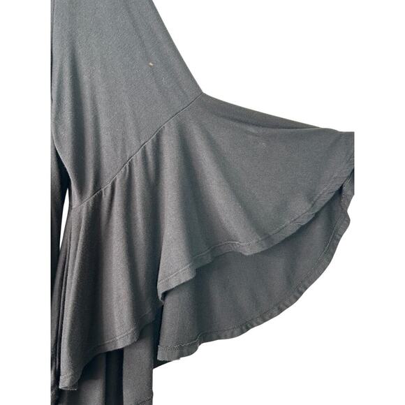 Rose + Olive Top SZ 2X Black Embroidered Bell Sleeve Boho Cottagecore Whimsigoth - Picture 6 of 13